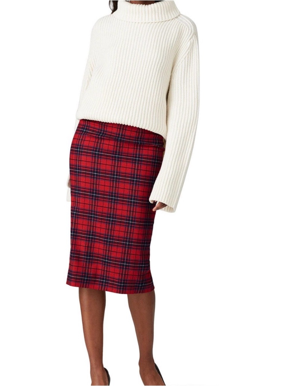 Boden Inverness Pencil Skirt in Red Tartan